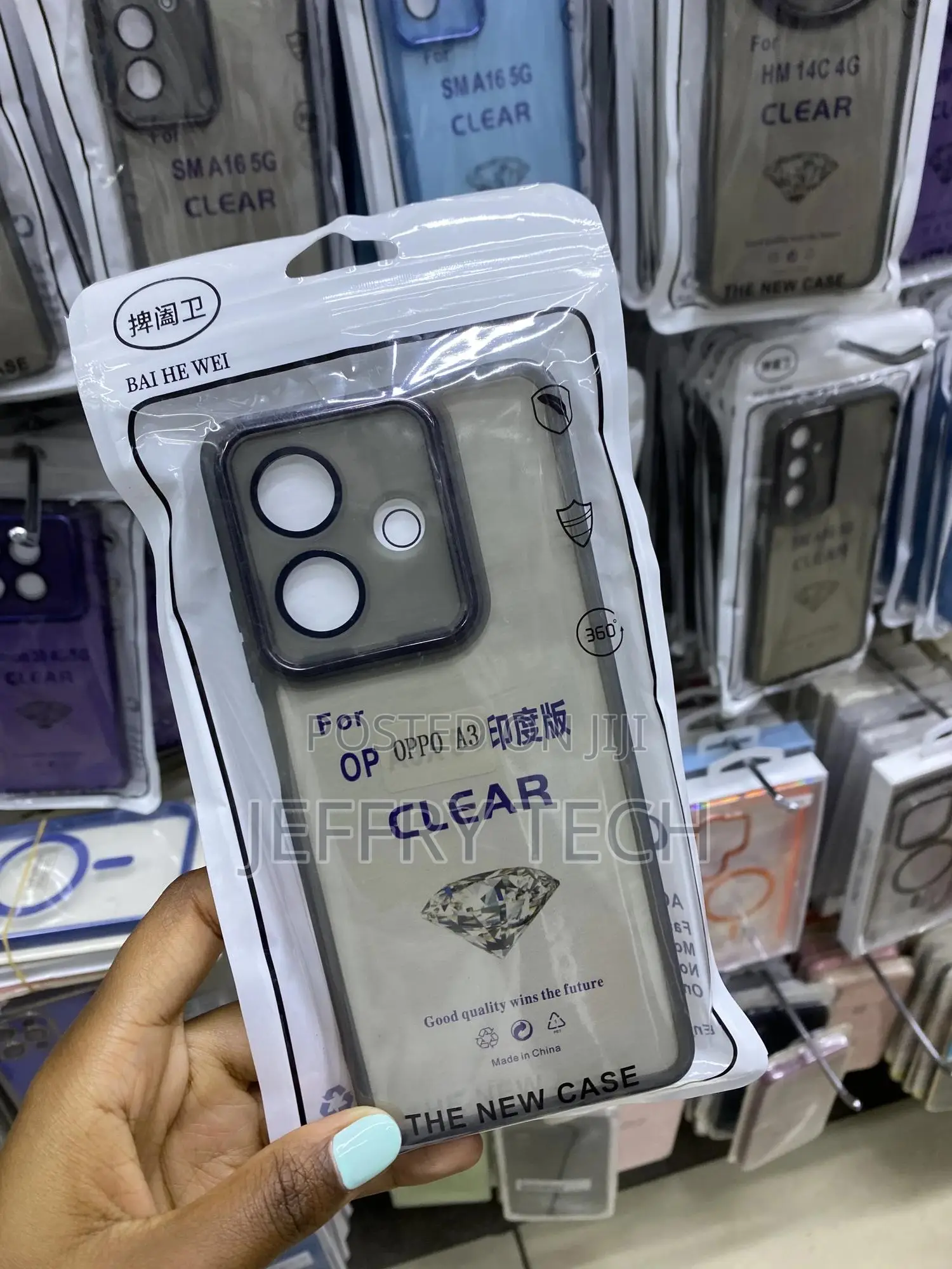 Hgjtfany Oppo A3 Gray Transparent Shockproof Hard Tpu Case