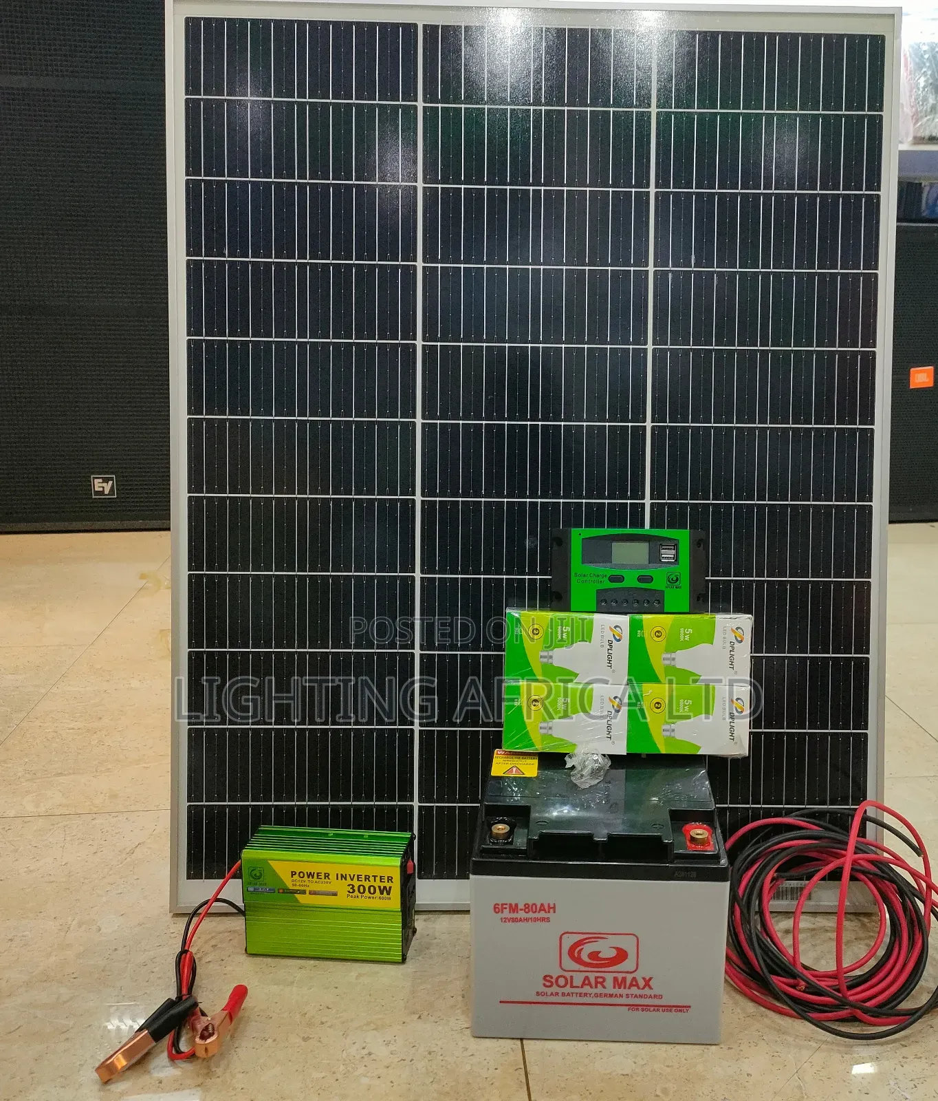 Complete 100w Solar Kit With Free 4 Dc Bulbs