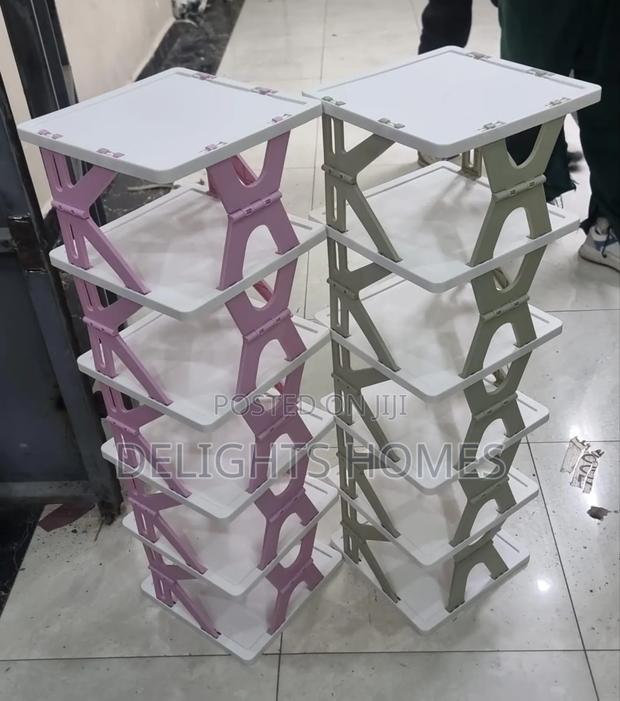 275mm2 X 95cm High 6 Layer Foldable Retracting Shoe Rack - thumbnail 2