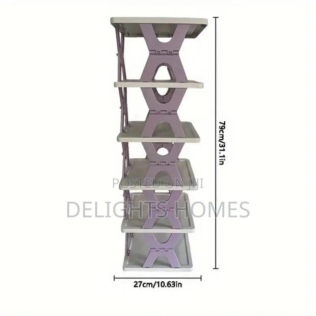 275mm2 X 95cm High 6 Layer Foldable Retracting Shoe Rack - thumbnail 4