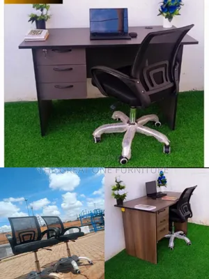 Elegant Modern 1m Office Desk With Swivel Mesh Chair Ft6jt