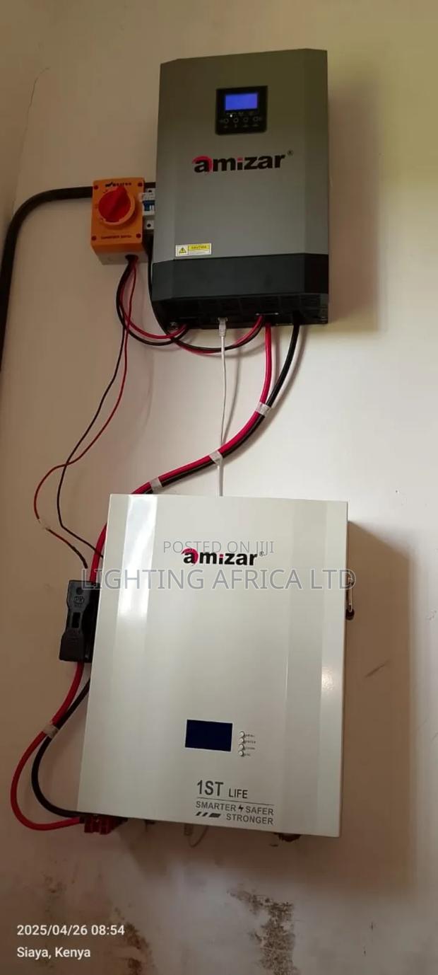 Amizar 5.12kwh Lithium Kit + 5.5kva Inverter+(6)650w Solar - main view