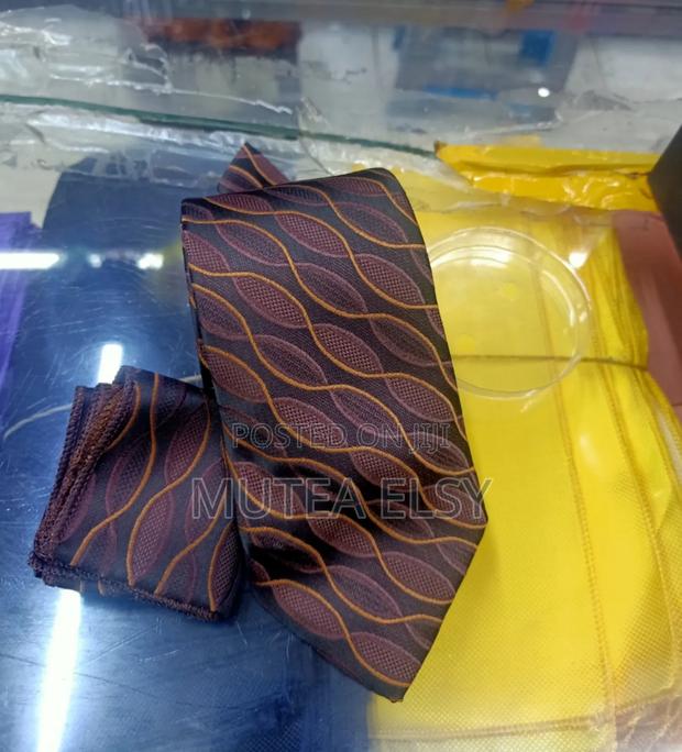 Coffee Brawn Geometric Vintage Executive Tie Sets - thumbnail 3