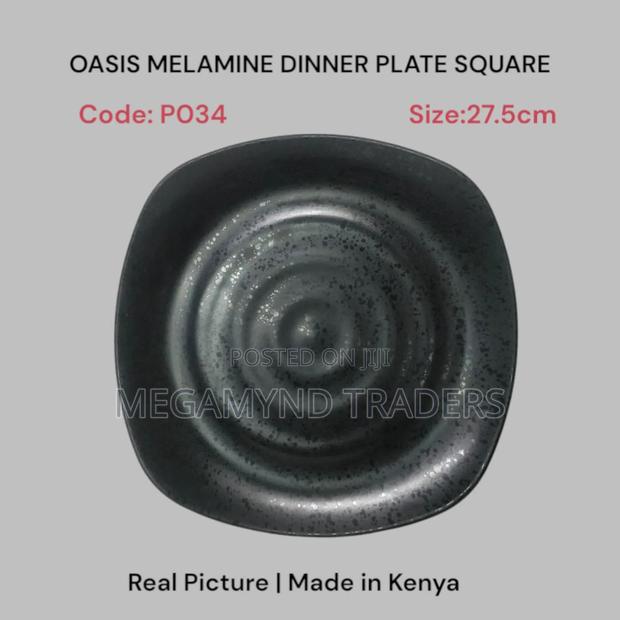 12pc Melamine Black Plates - thumbnail 3