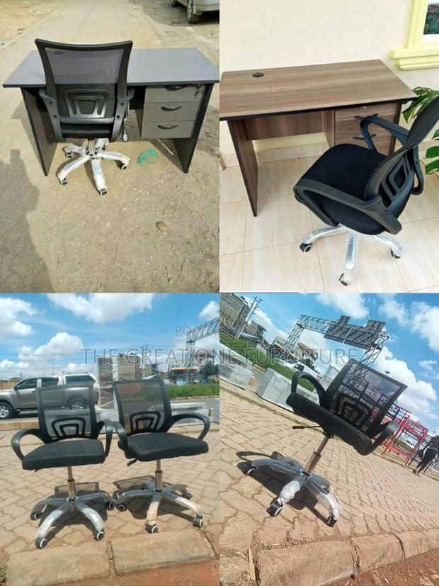 Quality 1m Office Desk With Swivel Mesh Chair Yb7jm