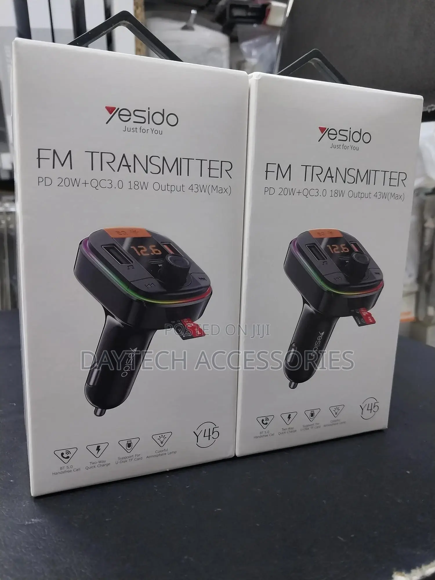 Yesido Y45 43w Pd + Qc3.0 Fm Transmitter Car Charger