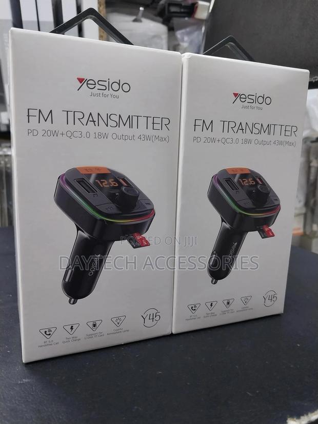 Yesido Y45 43w Pd + Qc3.0 Fm Transmitter Car Charger