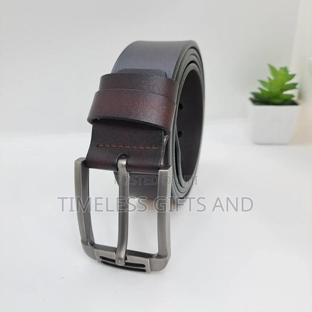 Dark Tan Men Genuine Leather Belt