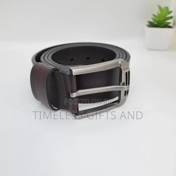 Dark Tan Men Genuine Leather Belt - thumbnail 2
