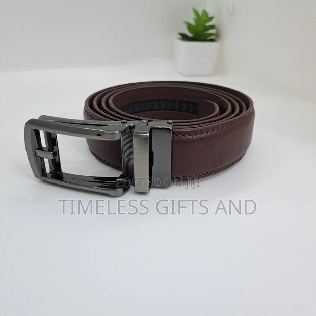 Brown Leather Fashion Statement Automatic Belt - thumbnail 2