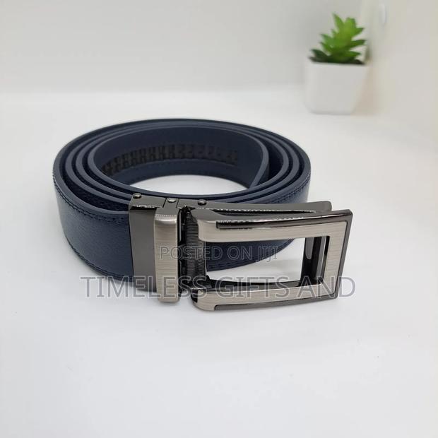 Blue Genuine Leather Automatic Belt for Men - thumbnail 3