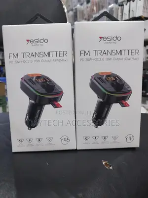 Yesido Y45 Fm Transmitter With Bluetooth and Fast Charging