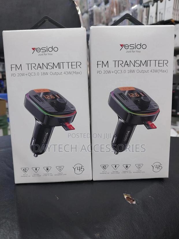 Yesido Y45 Fm Transmitter With Bluetooth and Fast Charging - thumbnail 2
