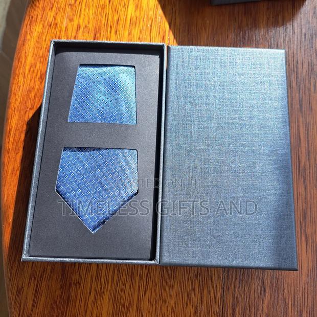 Men Light Blue Silk Tie - main view
