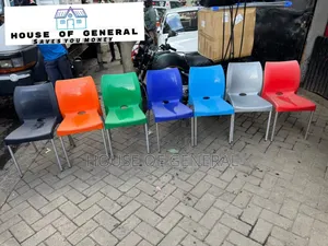 Strong Plastic Chair With Metal Legs. Durable Plastic Chair