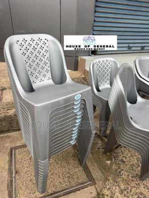 Silver Armless Plastic Chair. Strong,Durable Plastic Chair - main view