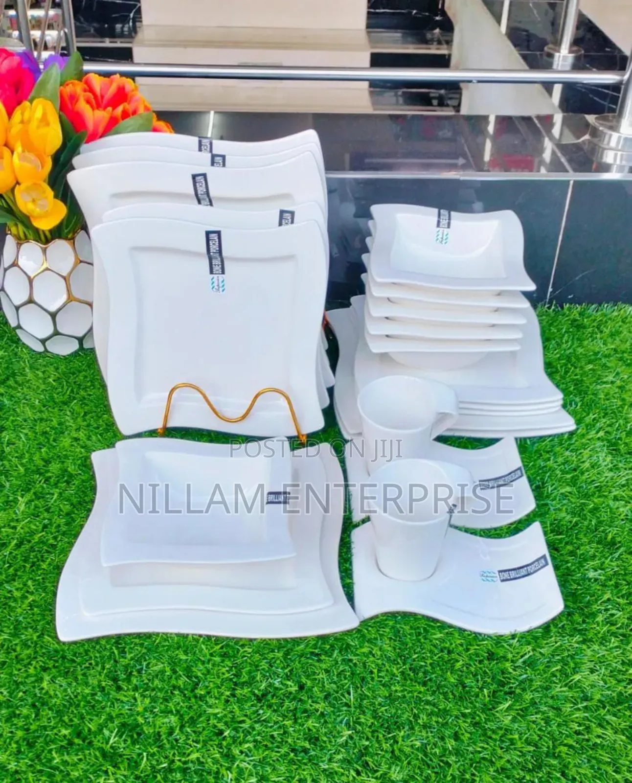 30pcs White Plain Classy Dinner Set*