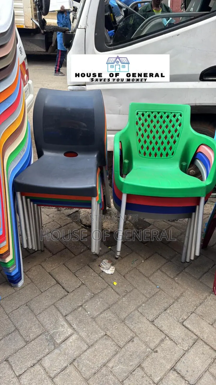 Armed Plastic Chair With Metal Legs Strong Plastic Chair