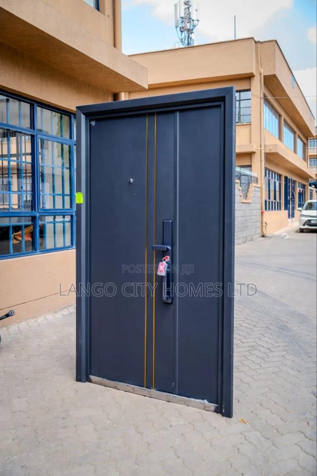 Mettalic Imported Doors Grey With Gold Accessories