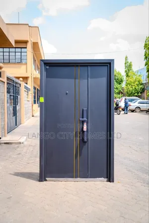 Mettalic Imported Doors Grey With Gold Accessories