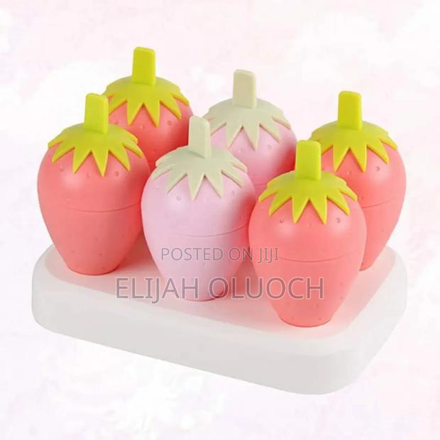 6 Grids Strawberry Ice Cream Popsicle Mold