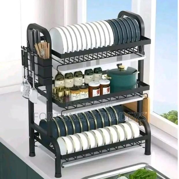 Dish Rack 3 Tier Carbon Steel - main view