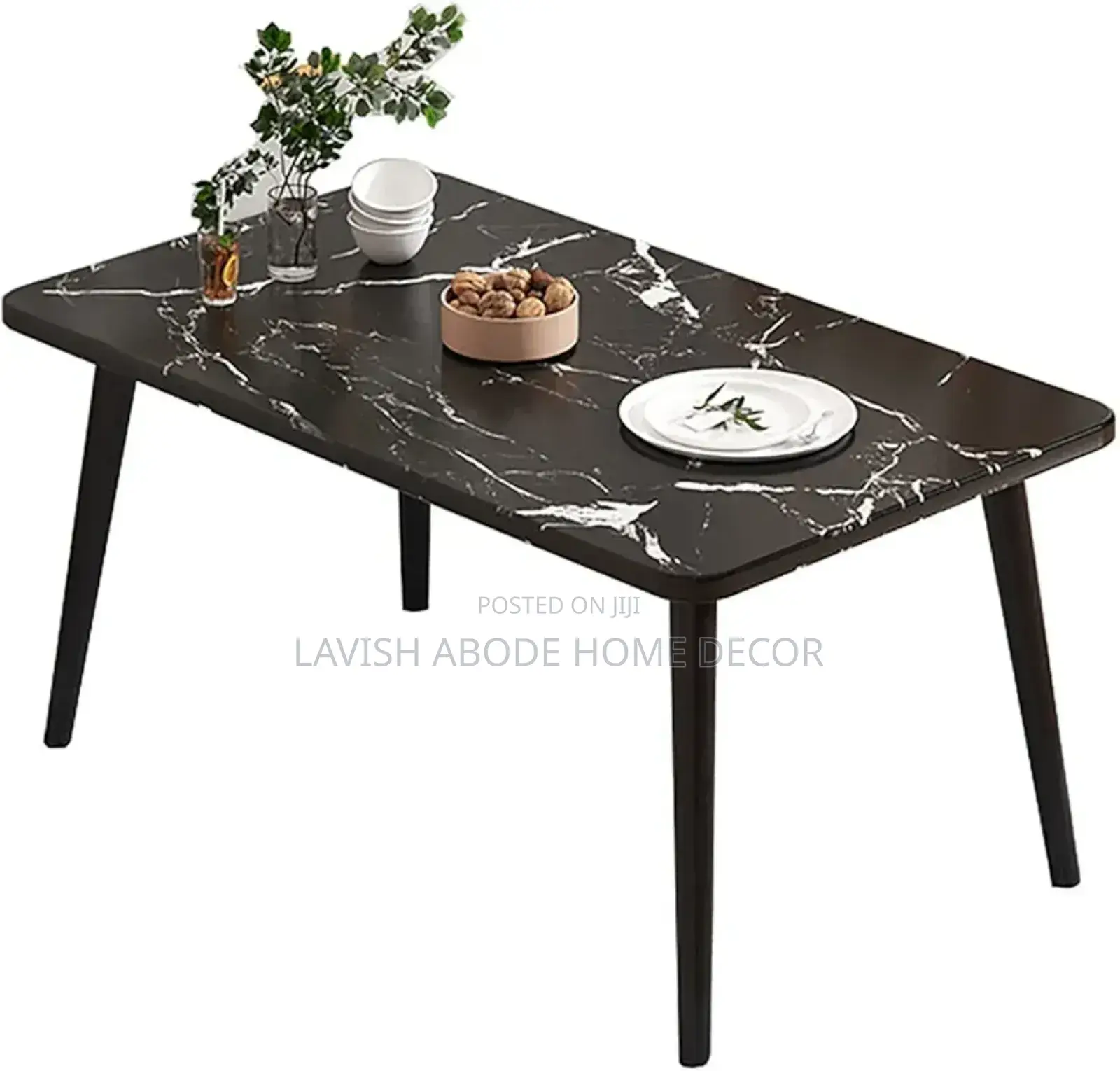 Dining Table - Rectangular Marble Black