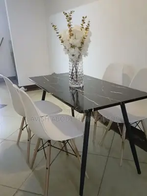 Dining Table - Rectangular Marble Black