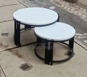 Unique Black Coffee Table With White Top.