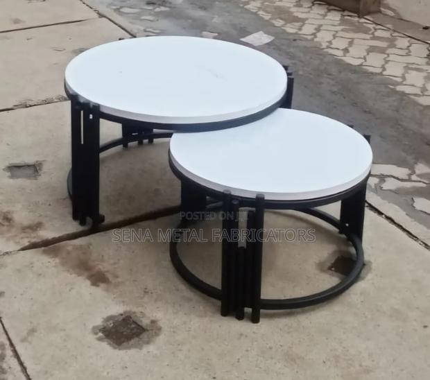 Unique Black Coffee Table With White Top. - main view