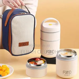 Insulated Lunch Box Set. With a Foldable Spoon