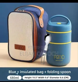 Insulated Lunch Box Set. With a Foldable Spoon