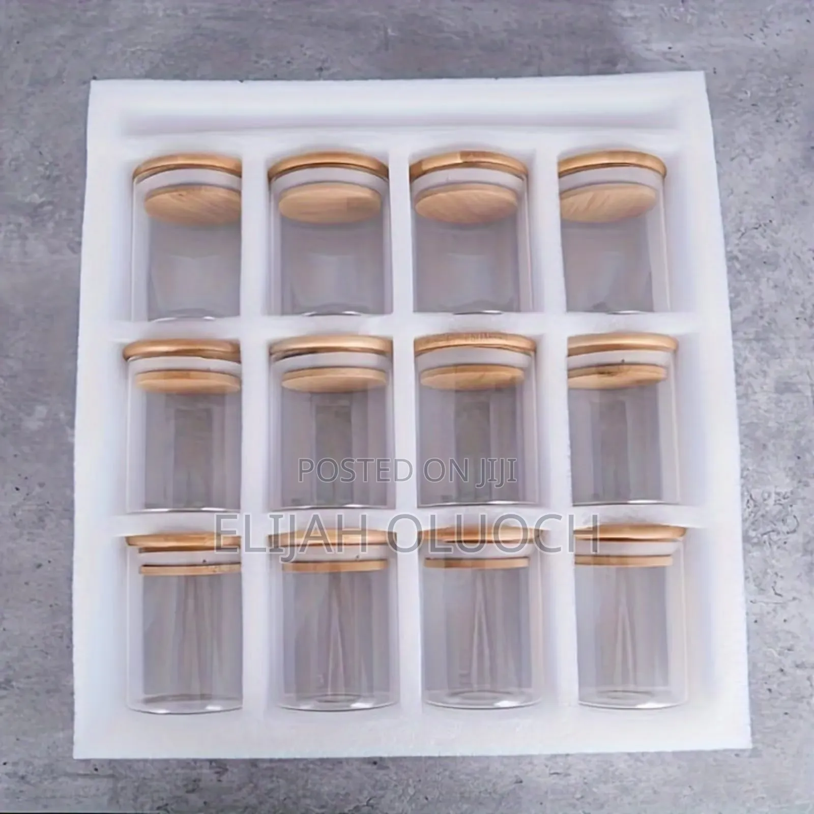 12 PCS Glass Spice Jar Set