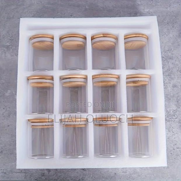 12 PCS Glass Spice Jar Set