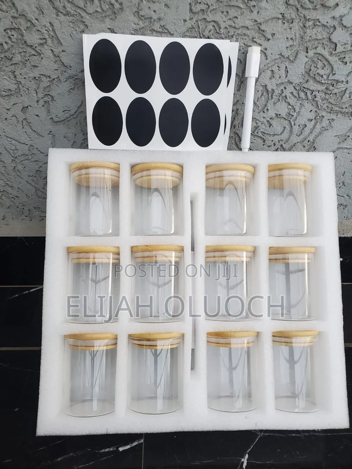 12 PCS Glass Spice Jar Set
