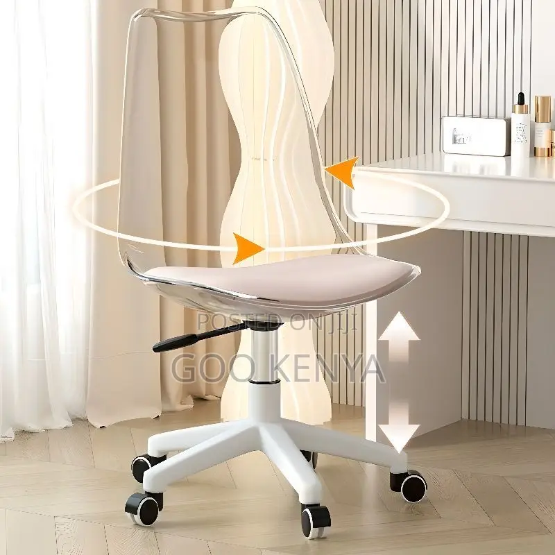 Home Chairs ; Transparent Swivel Office Stool