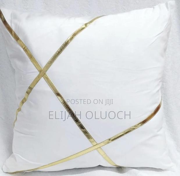 Gold Strip Cushion Covers 
Sizes 45 by 45 Cm