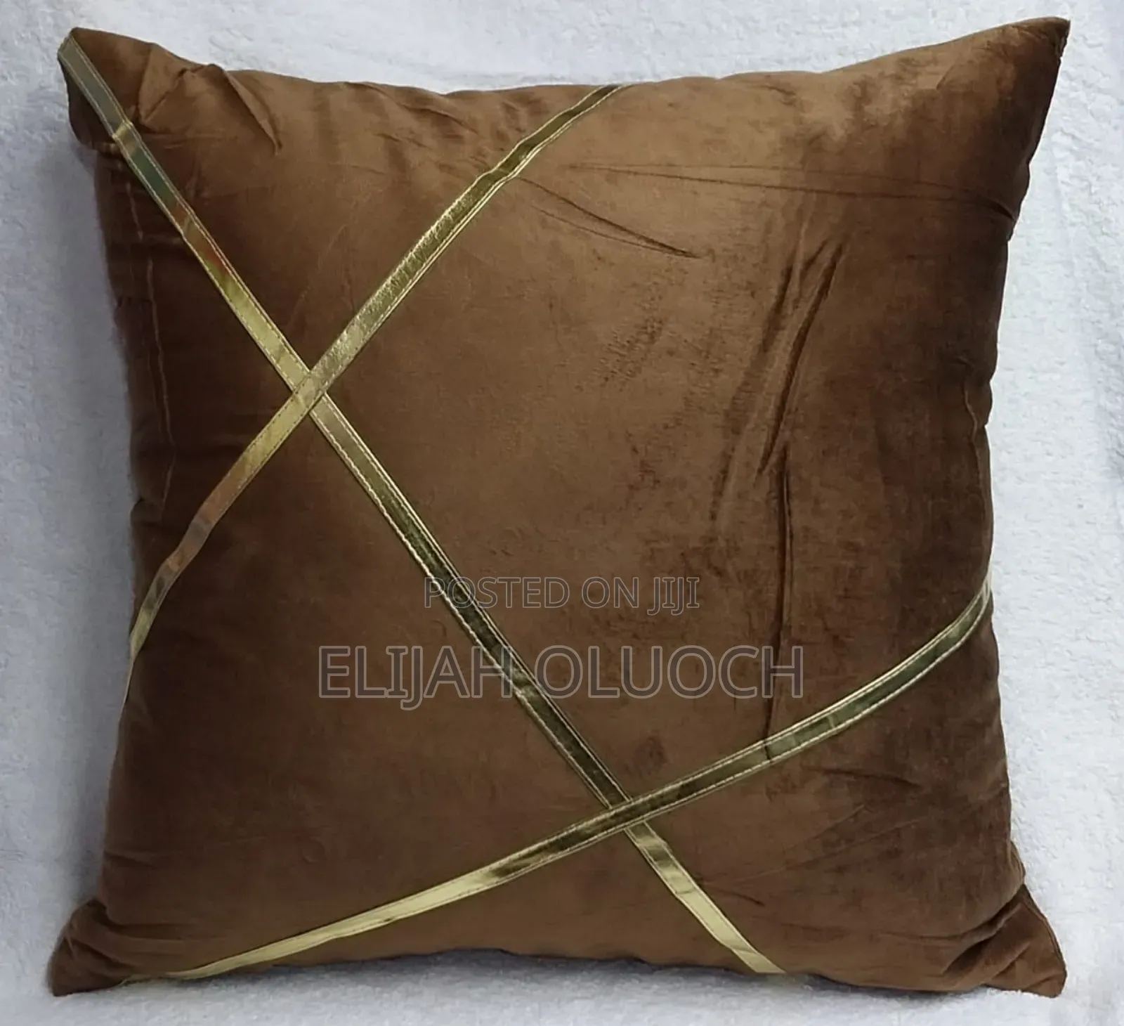 Gold Strip Cushion Covers 
Sizes 45 by 45 Cm