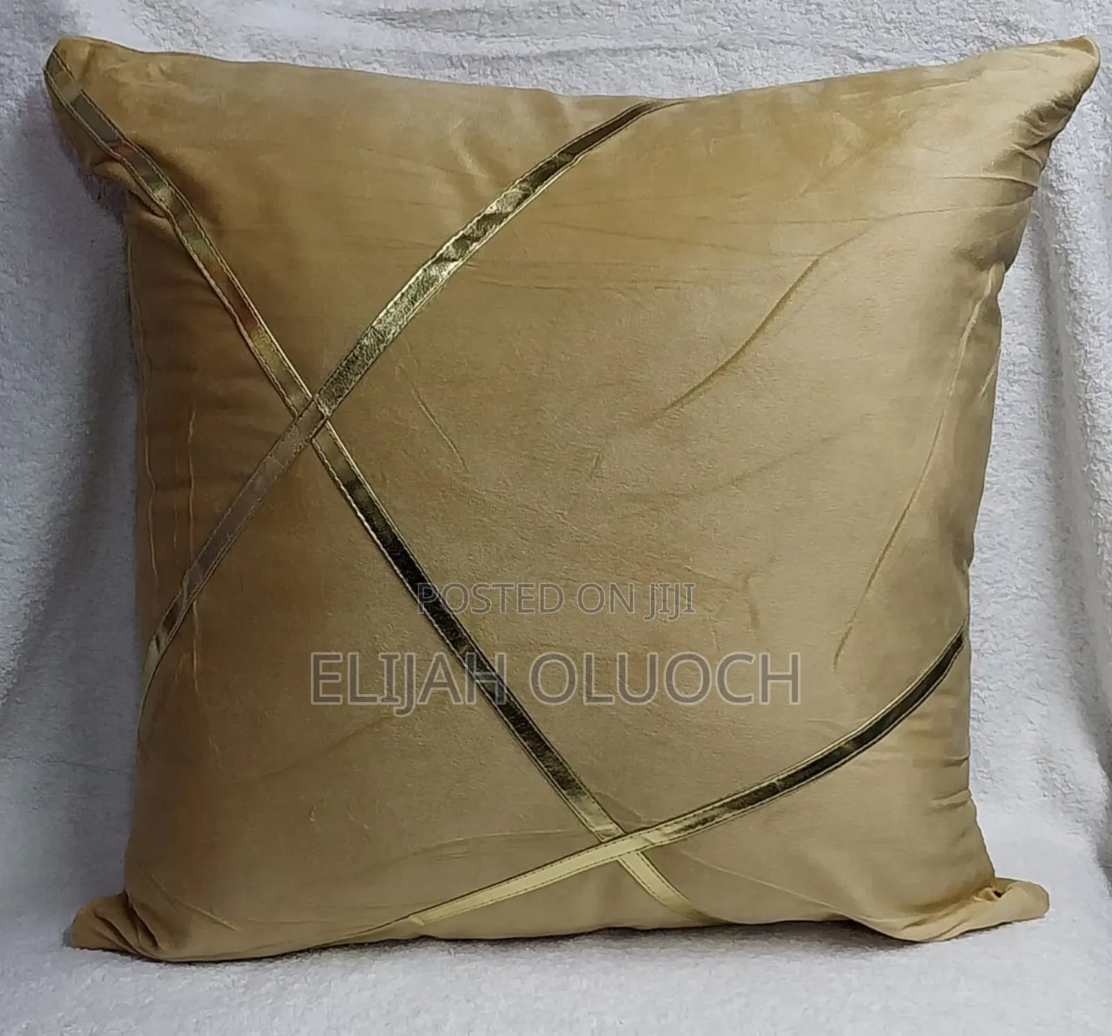 Gold Strip Cushion Covers 
Sizes 45 by 45 Cm