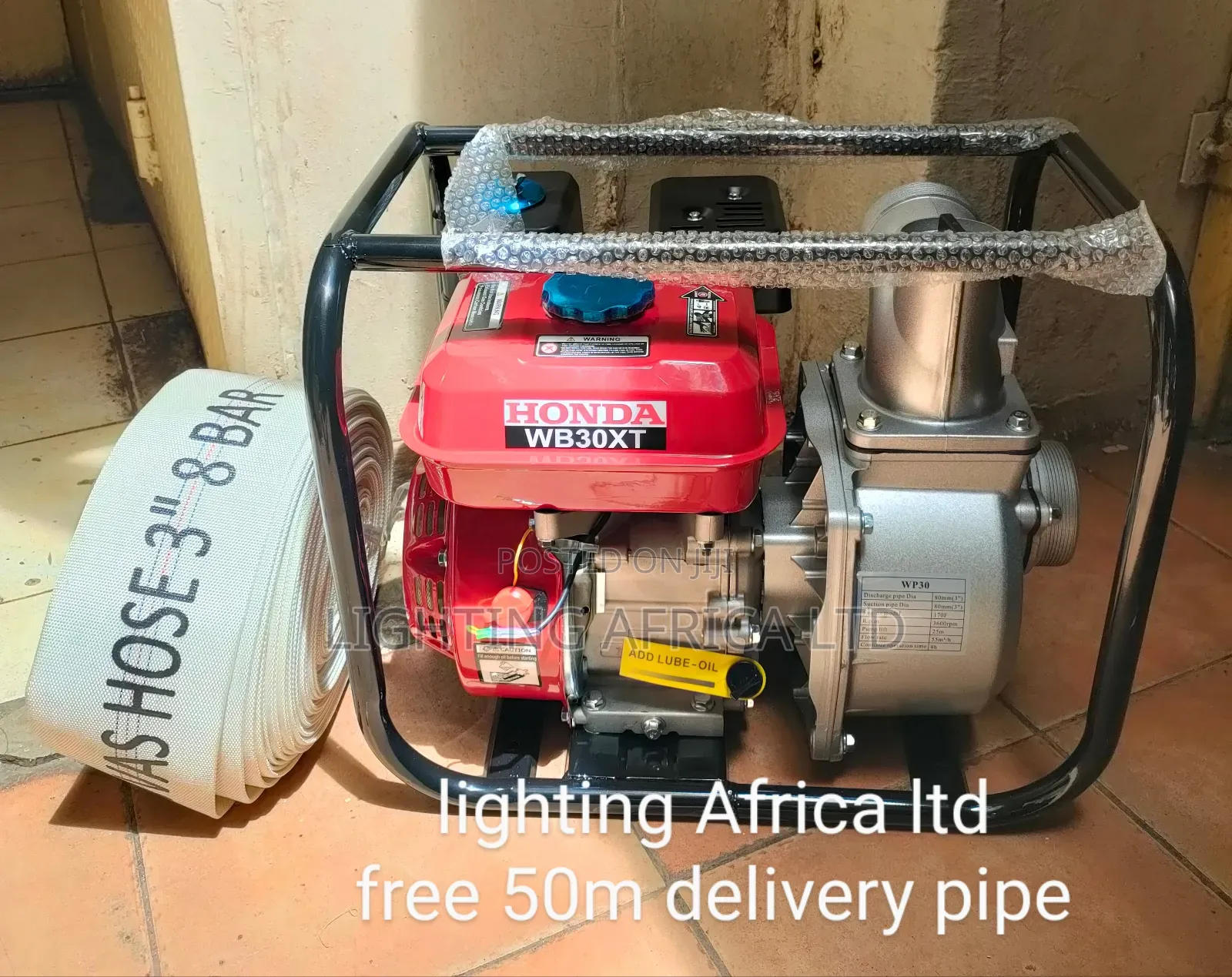 50m Delivery Pipe + 3" Honda Water Pump Petrol Engine