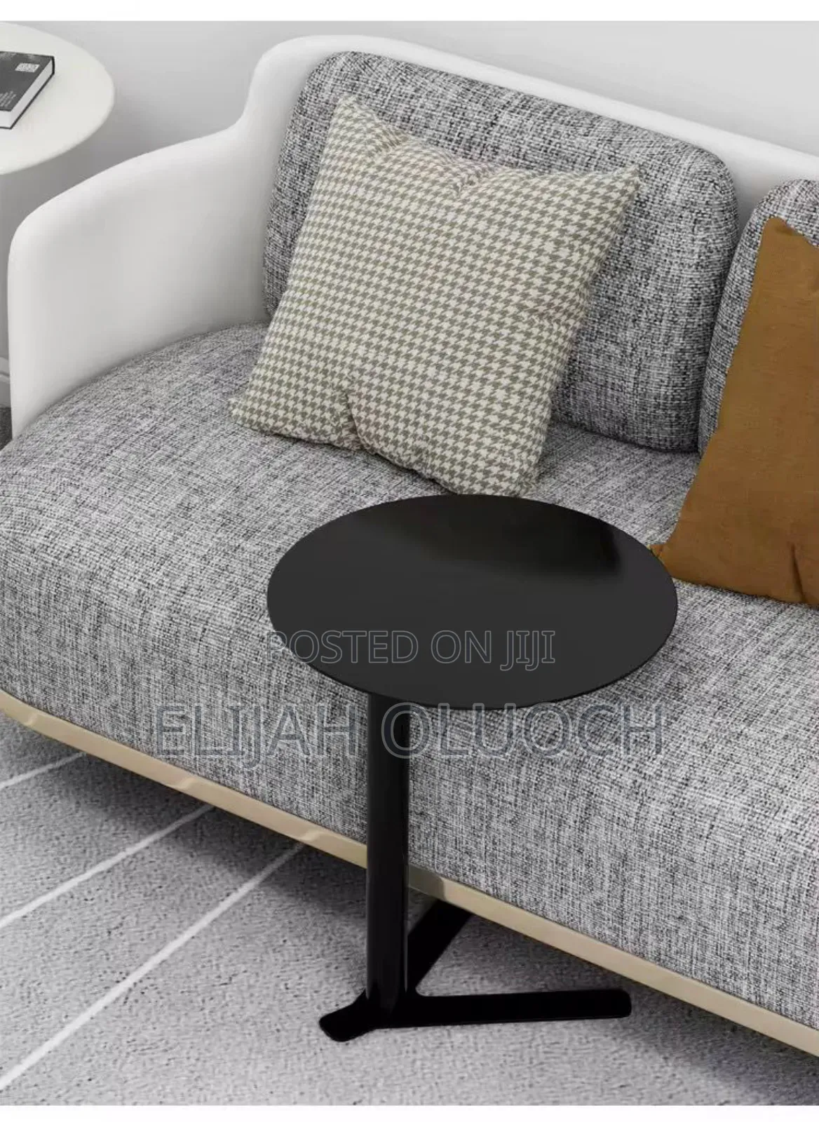 Modern Iron Frame Accent Side Table-