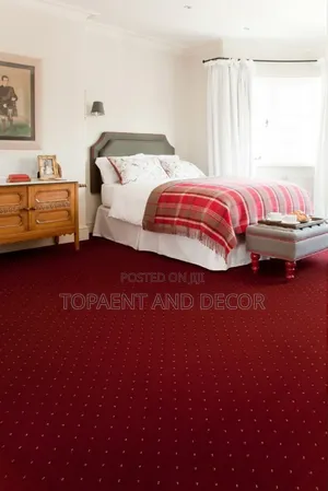 Red Master Bedroom Easy Fit and Install Wall to Wall Carpet