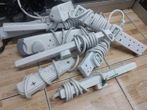 Ex-Uk 6 Way Power Extension Cable 2m - White