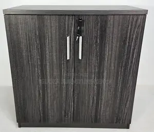 Cabinets:Wide Two Door Grey Oak Executive Office Cupboard