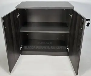 Cabinets:Wide Two Door Grey Oak Executive Office Cupboard