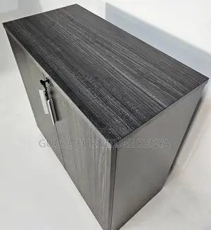 Cabinets:Wide Two Door Grey Oak Executive Office Cupboard