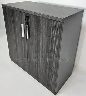 Cabinets:Wide Two Door Grey Oak Executive Office Cupboard