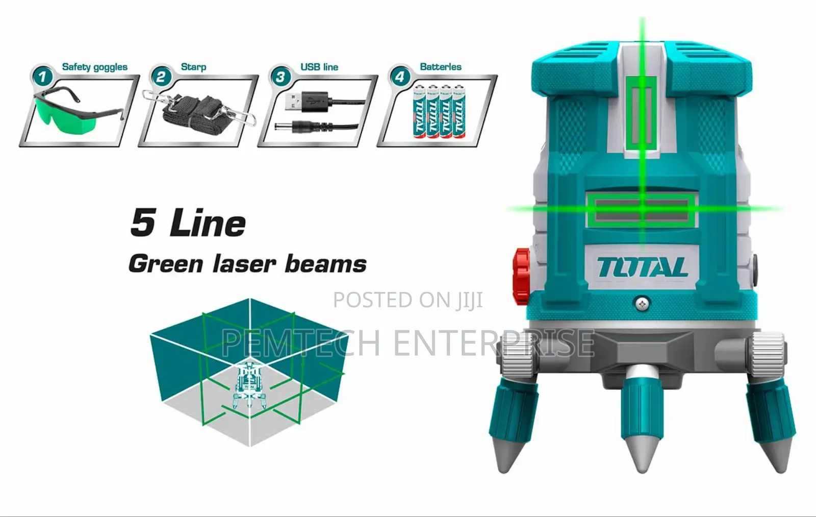 Total Tll305205 Laser Level Meter (Green Beam)