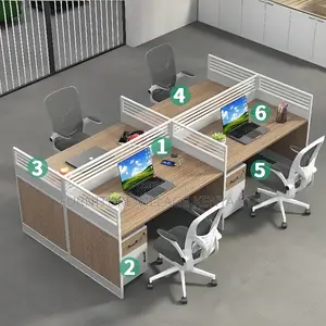 Office Furniture:4-Person Collaborative Office Desk Unit