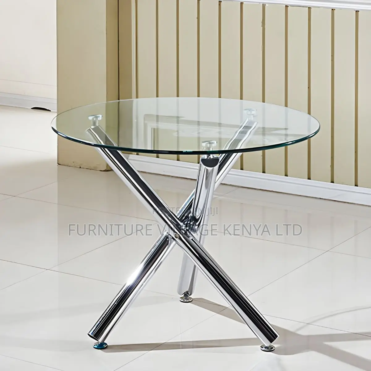 Dining Table:Elegant Transparent Round Glass Office Table